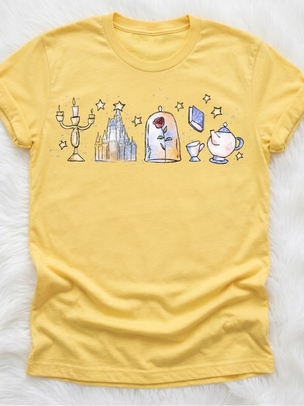Yellow Graphic Tea & Castle Tee
